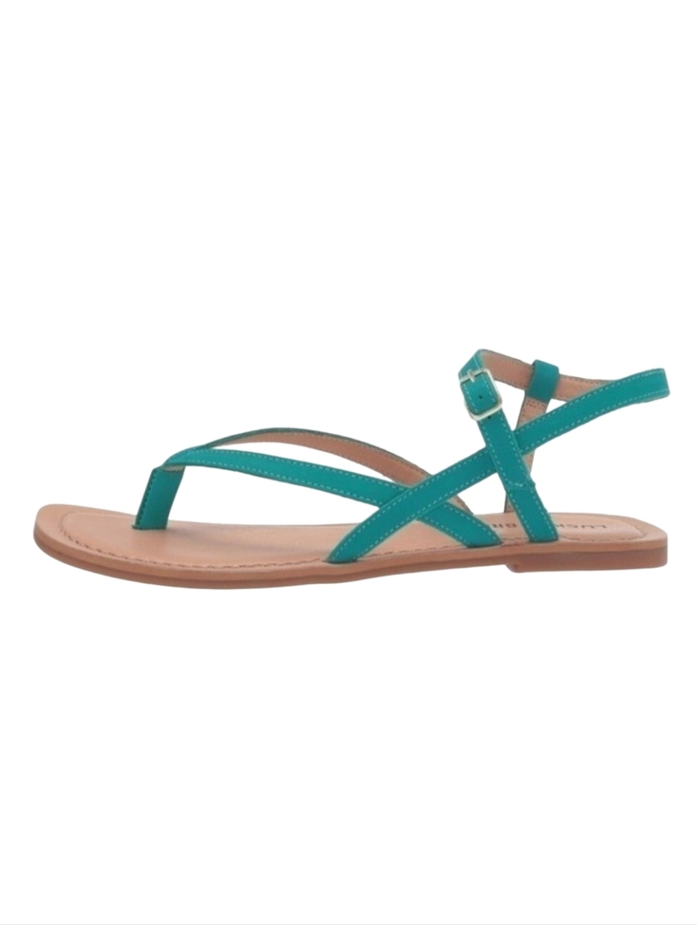 Lucky Brand Teal Blue Suede Bylee Strappy Thong Sandals- Size‎ 8.5
